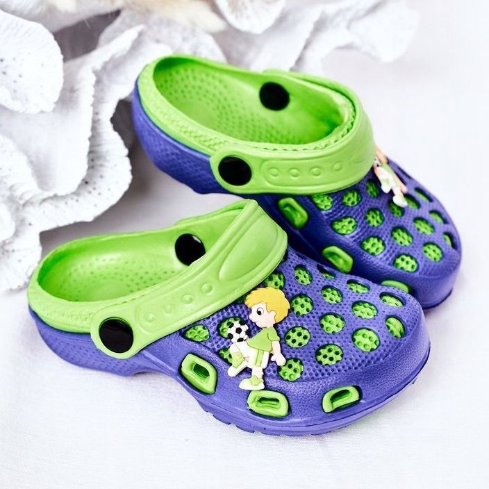 Children's Foam Slippers Crocs Navy Blue-Green Jupiter 1