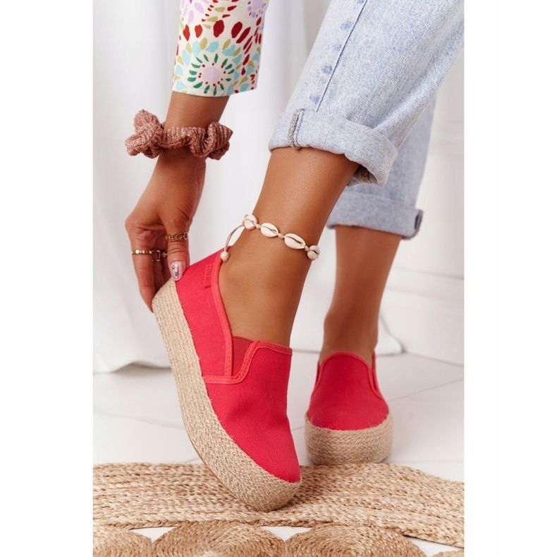 Espadrilles On A Braided Platform Big Star FF274149 Red 2