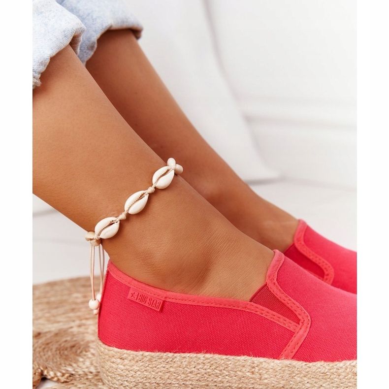 Espadrilles On A Braided Platform Big Star FF274149 Red 1