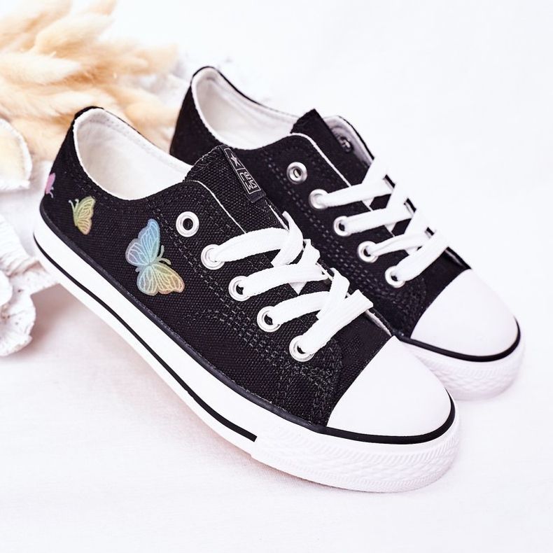 EVE Black Fairytales Children's Sneakers With Butterflies 2