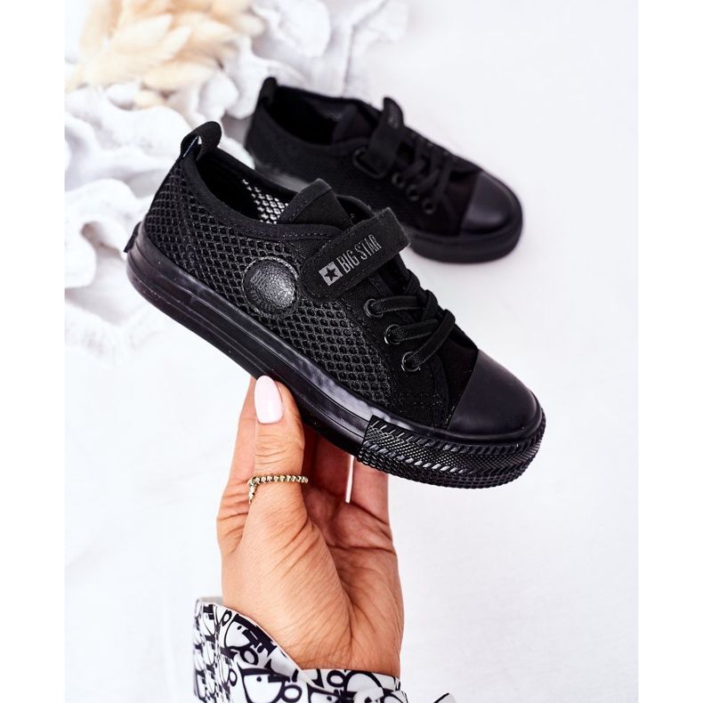 Children's Black Sneakers With Mesh Big Star HH374015 2