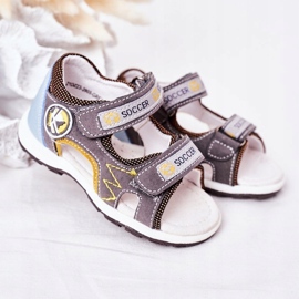 EVE Children's Gray Soccer Sandals With Velcro multicolored 2