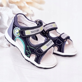 EVE Children's Navy Blue Soccer Sandals With Velcro multicolored 1