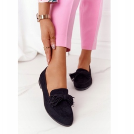 EVE Fringed Suede Loafers Black Alicante 2