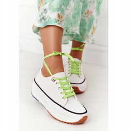 NEWS Women's Sneakers On The Platform White Electric Love green 2 NEWS Women's Sneakers On The Platform White Electric Love green 2