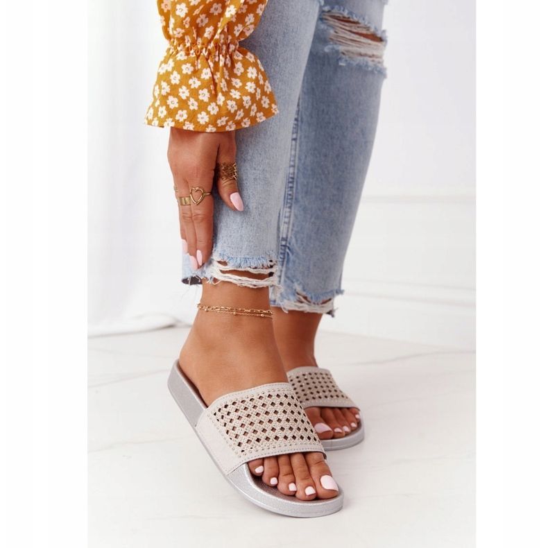 EVE Gray Tonya Sequins Rubber Slippers grey 2