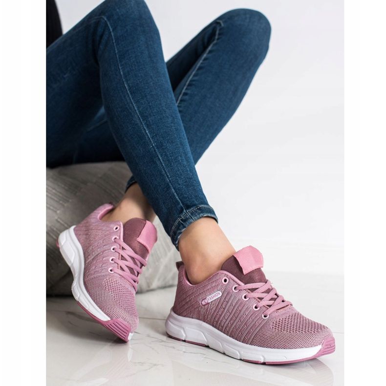 SHELOVET Light Openwork Sneakers pink 2