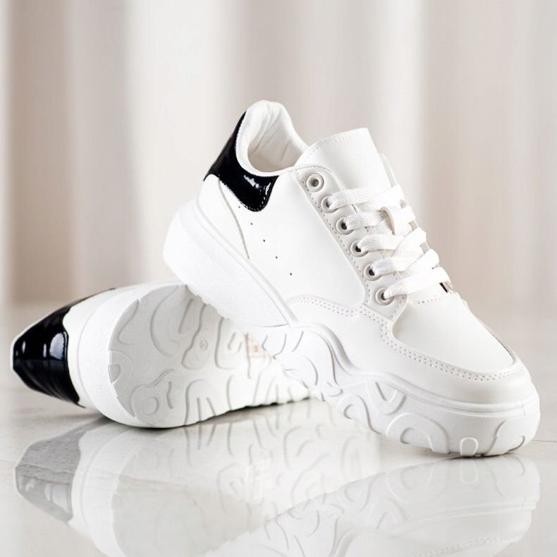 Small Swan White Eco Leather Sneakers 1