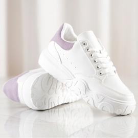 Small Swan White Eco Leather Sneakers 1