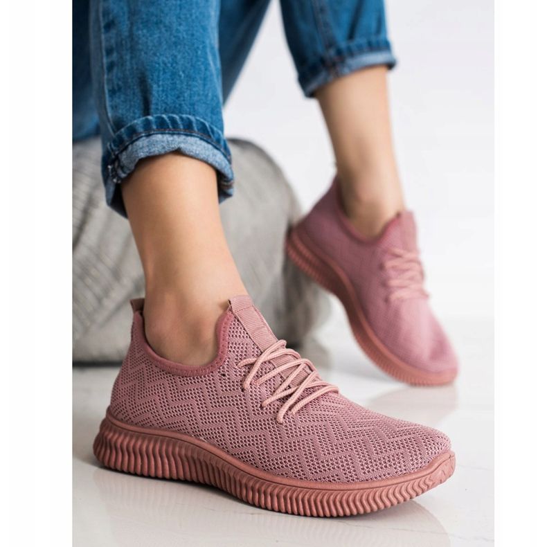 SHELOVET Openwork Sport Shoes pink 2 SHELOVET Openwork Sport Shoes pink 2