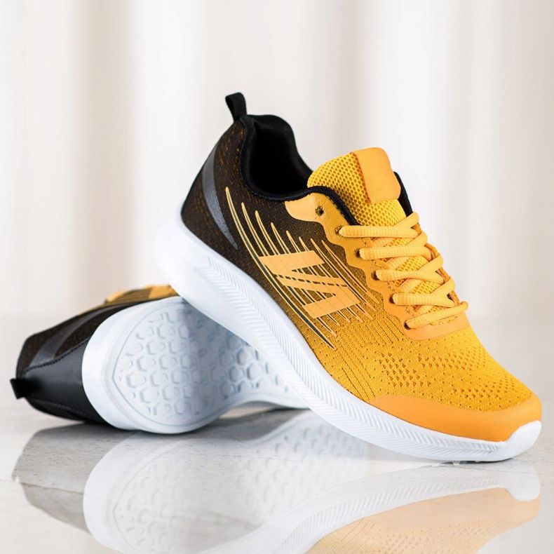 SHELOVET Light Textile Sneakers black yellow 1