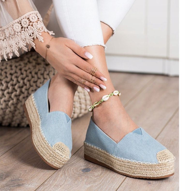 SHELOVET Fashionable Espadrilles blue 1