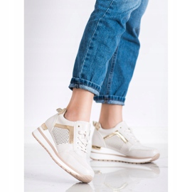 SHELOVET Stylish Sneakers With Glitter beige 1 SHELOVET Stylish Sneakers With Glitter beige 1