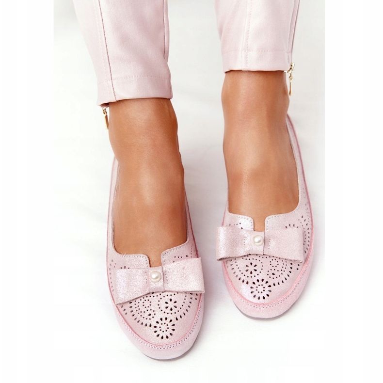 Rio Flore Leather Eco-Friendly Ballerinas Pink 2