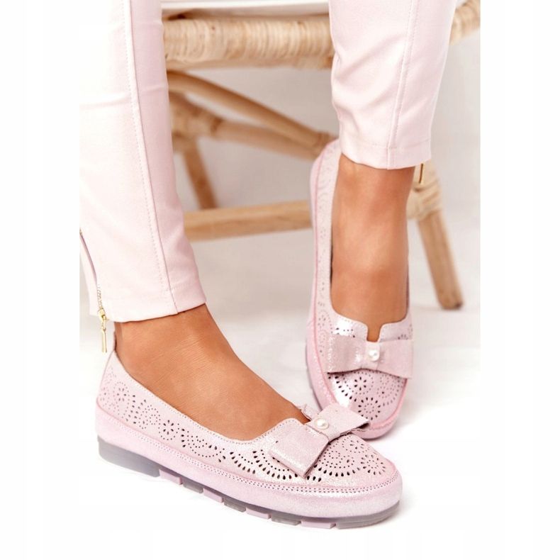 Rio Flore Leather Eco-Friendly Ballerinas Pink 4