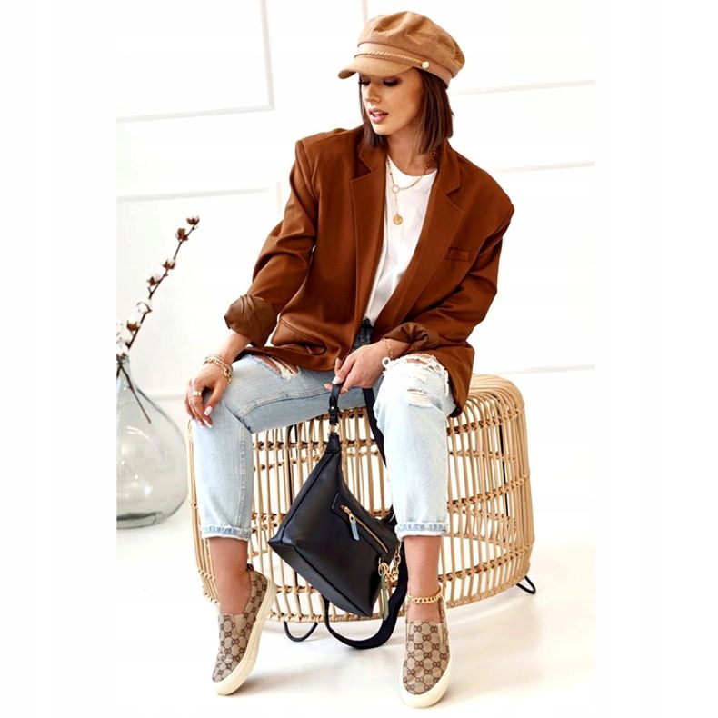 Women's Logged Sneakers Slip-On Khaki Challenge beige brown 5