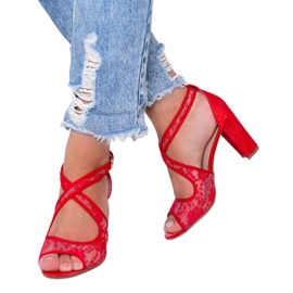 Red lace sandals on the Beth post 1