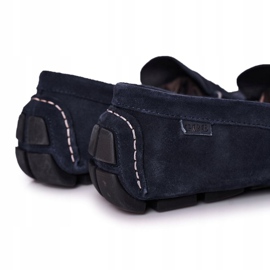 Suede Casual Loafers GOE HH1N4065 Navy Blue 1