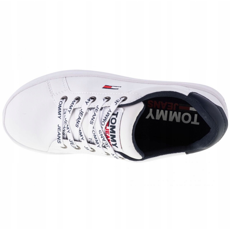 Tommy Hilfiger Iconic Leather Flatform shoes in EN0EN01113-YBR white navy blue 2