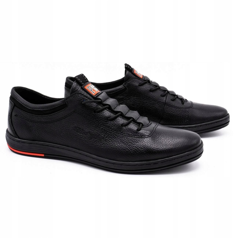 Polbut Black casual leather men's shoes K23 1
