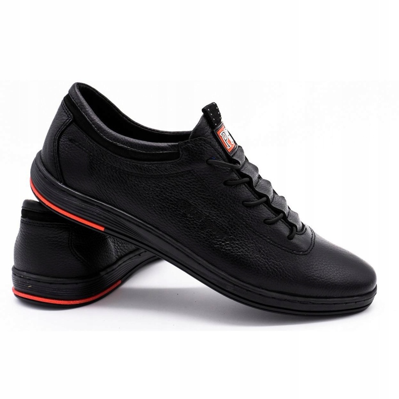 Polbut Black casual leather men's shoes K23 2