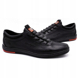 Polbut Black casual leather men's shoes K23 3