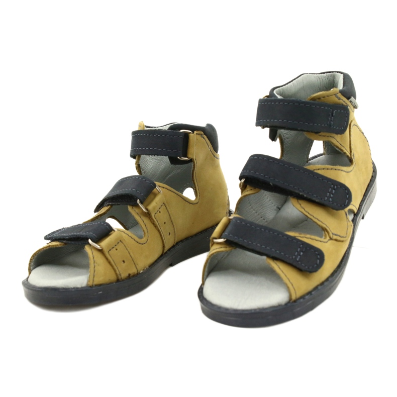 Mazurek Leather sandals high preventive 291 gray orange grey 1