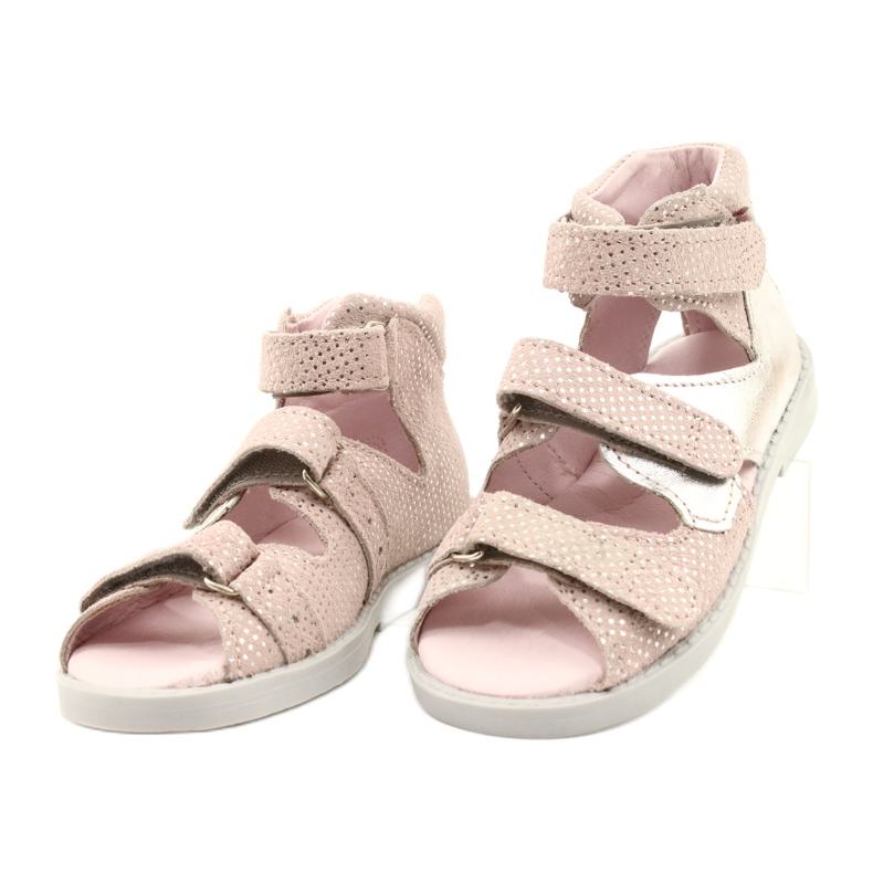 Mazurek 291 high preventive sandals, pink and silver 1