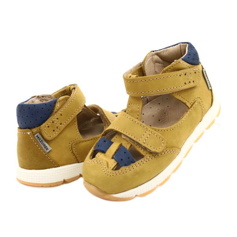 Leather boys sandals for Velcro Mazurek 1187 C. Jółty yellow 2 Leather boys sandals for Velcro Mazurek 1187 C. Jółty yellow 2