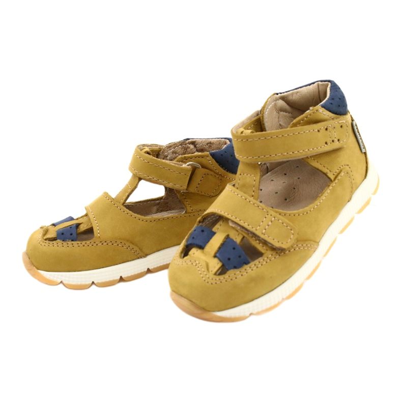 Leather boys sandals for Velcro Mazurek 1187 C. Jółty yellow 1 Leather boys sandals for Velcro Mazurek 1187 C. Jółty yellow 1