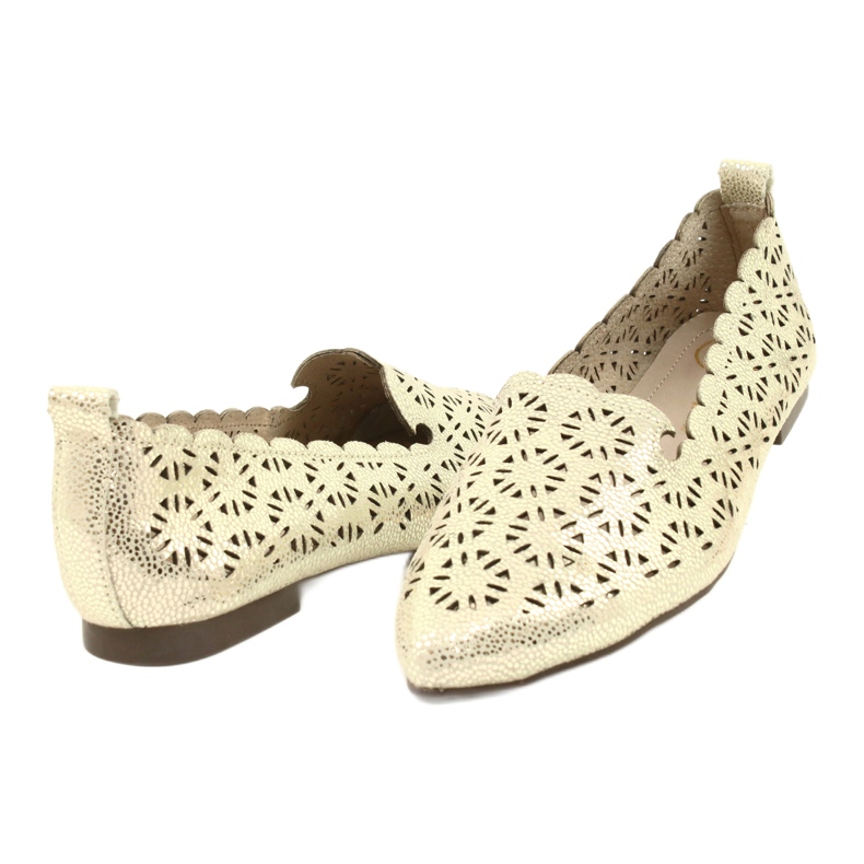 Golden openwork ballerinas Filippo DP2039 GO beige 2