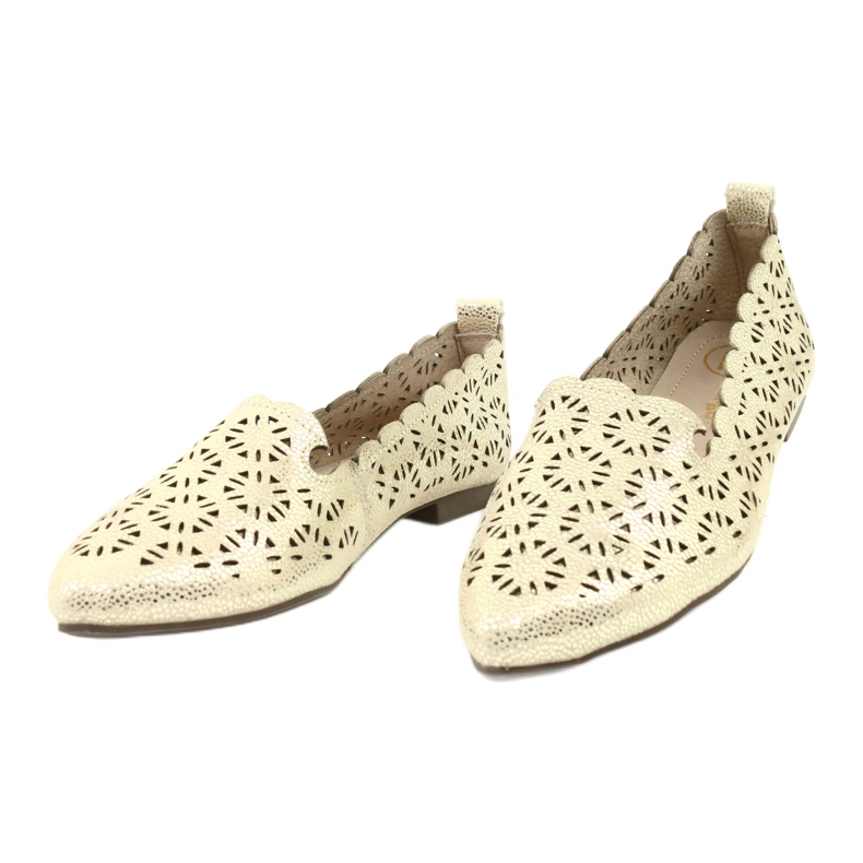 Golden openwork ballerinas Filippo DP2039 GO beige 1