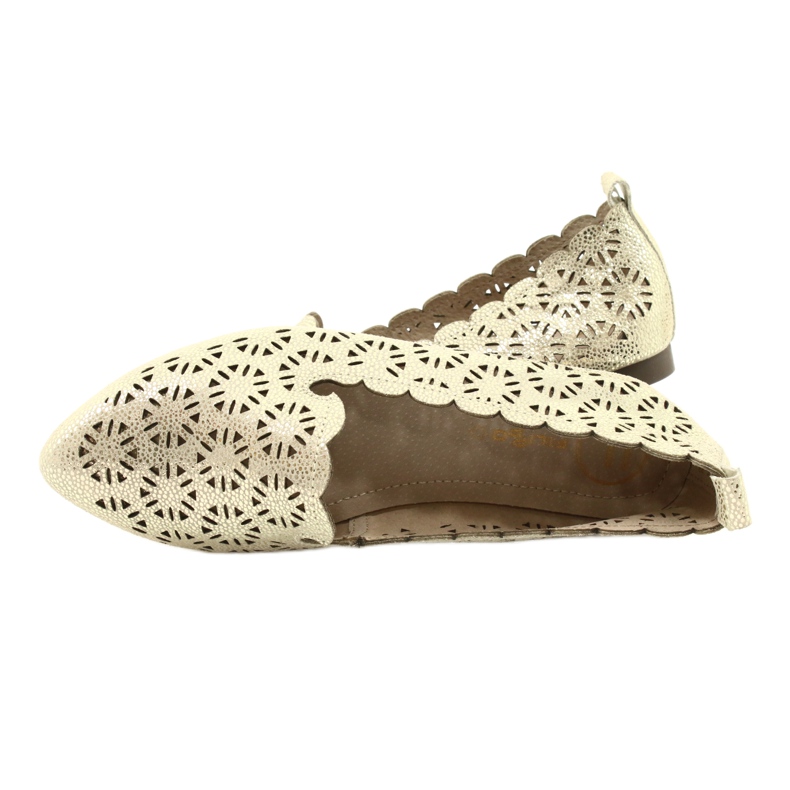 Golden openwork ballerinas Filippo DP2039 GO beige 4