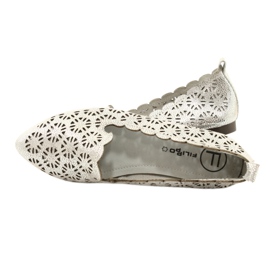 Silver openwork ballerinas Filippo DP2039 SI grey 4