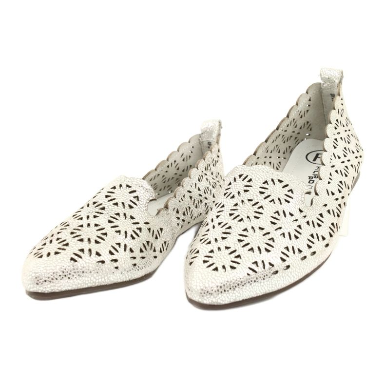 Silver openwork ballerinas Filippo DP2039 SI grey 1
