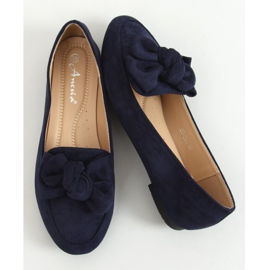 Loafers with a bow navy blue 88-382 Navy 1