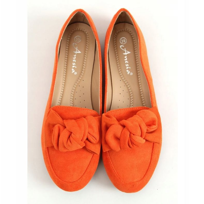Orange loafers with a bow 88-382 Orange 1