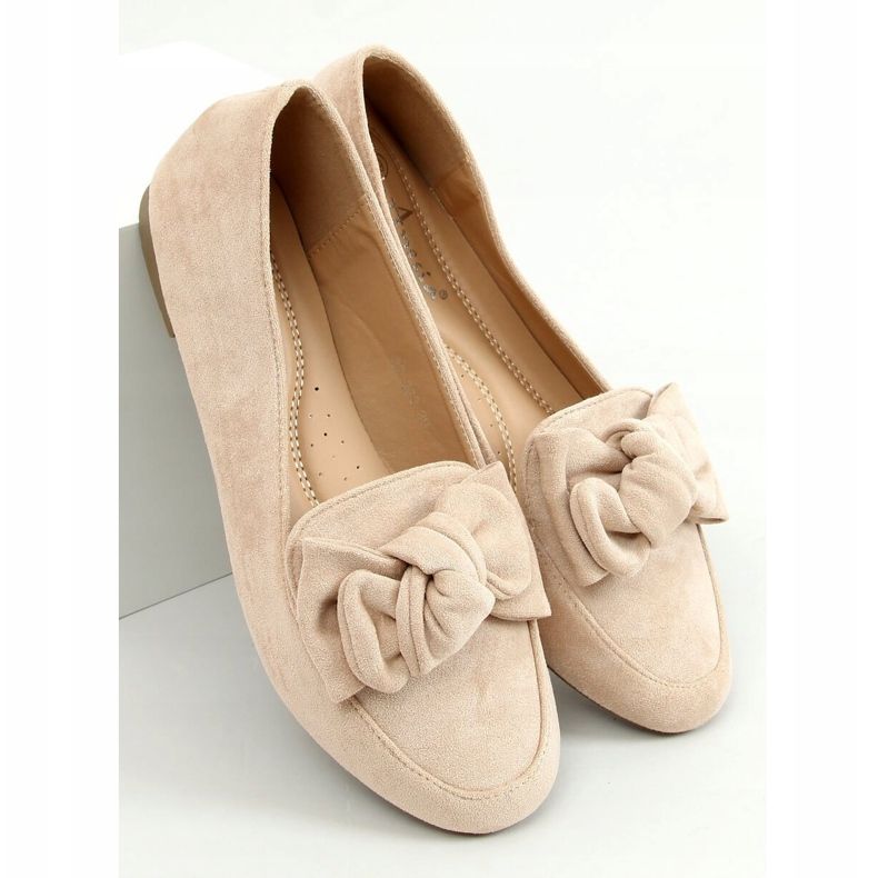 Loafers with a bow Beige 88-382 Beige 1