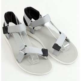 Gray N-67 Gray Velcro sports sandals grey 1