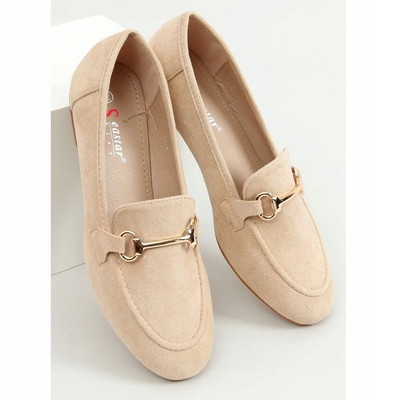 Ladies' beige loafers T391P Beige 1