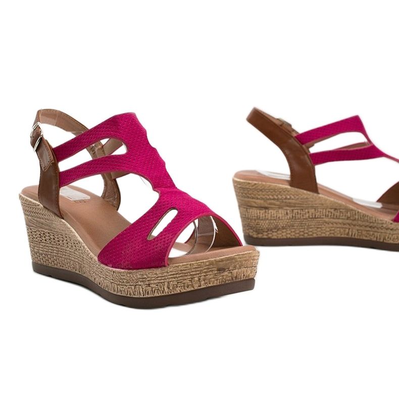 Pink Sadie wedge sandals 1