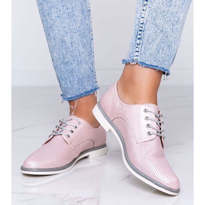 Pink Kyoto shiny openwork shoes 1