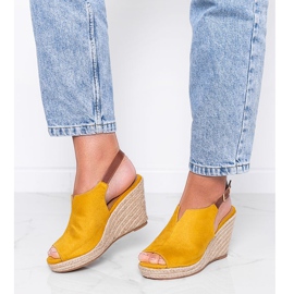 Mustard wedge sandals by Lindy yellow 2