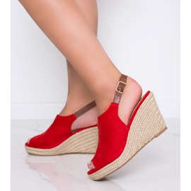 Lindy's red wedge sandals 2