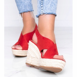 Red espadrilles on the Summer Dream wedge heel 1