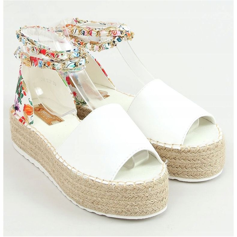 Open toe white espadrilles JH153P White multicolored 1