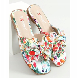 Women's floral slippers JH163P Flower White multicolored 1 Women's floral slippers JH163P Flower White multicolored 1