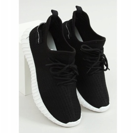 Black 7817 BLACK / WHITE socks sports shoes 1