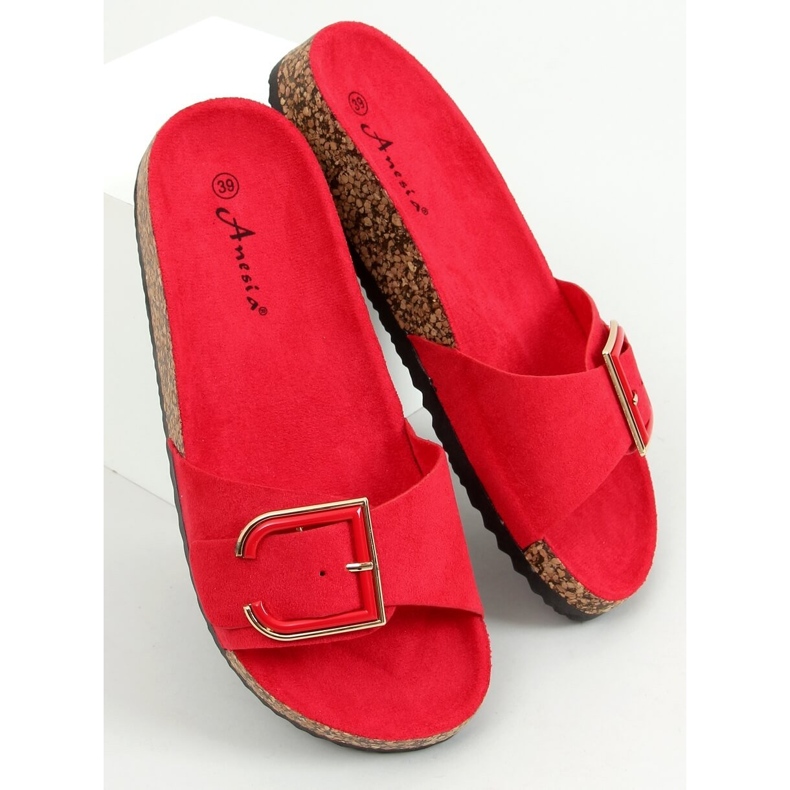 Red cork slippers N-111 Red 1