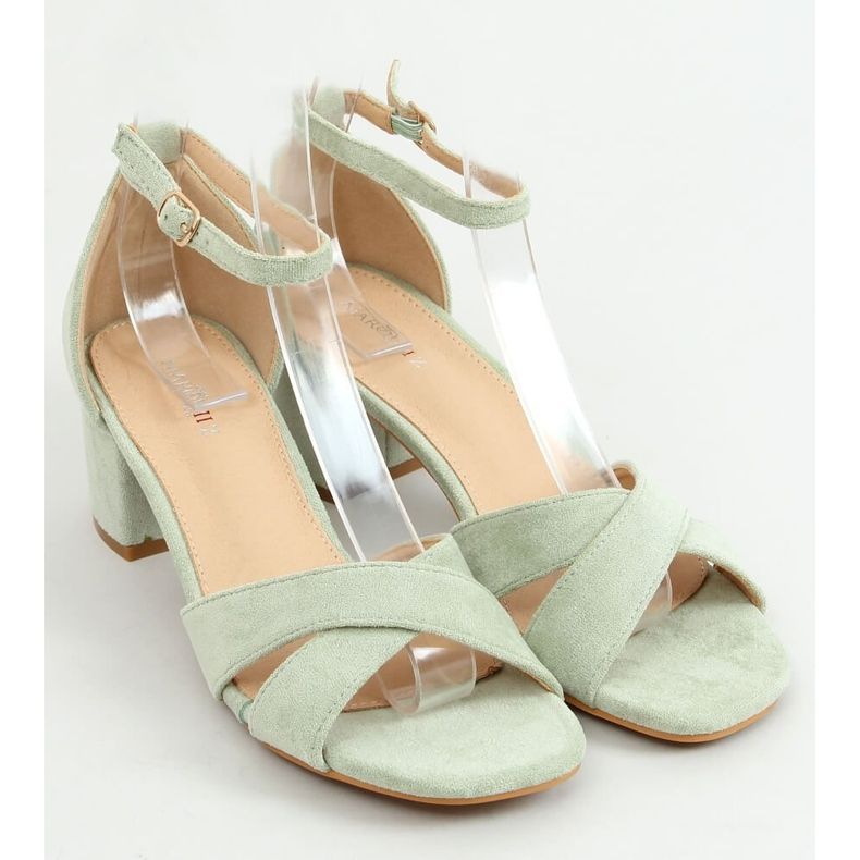 High-heeled sandals aquamarine 8832 Green 1